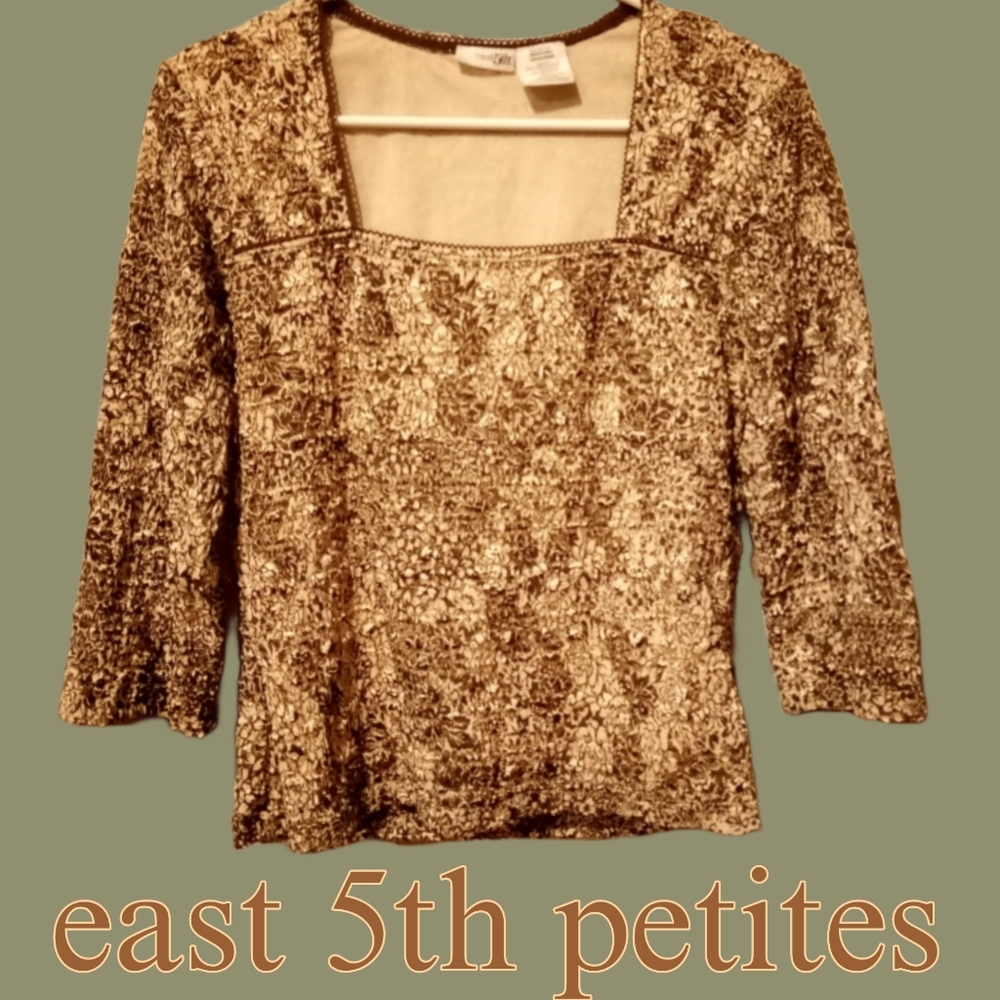 East 5th Petites Square Neck Lacey Blouse Size Petite Medium